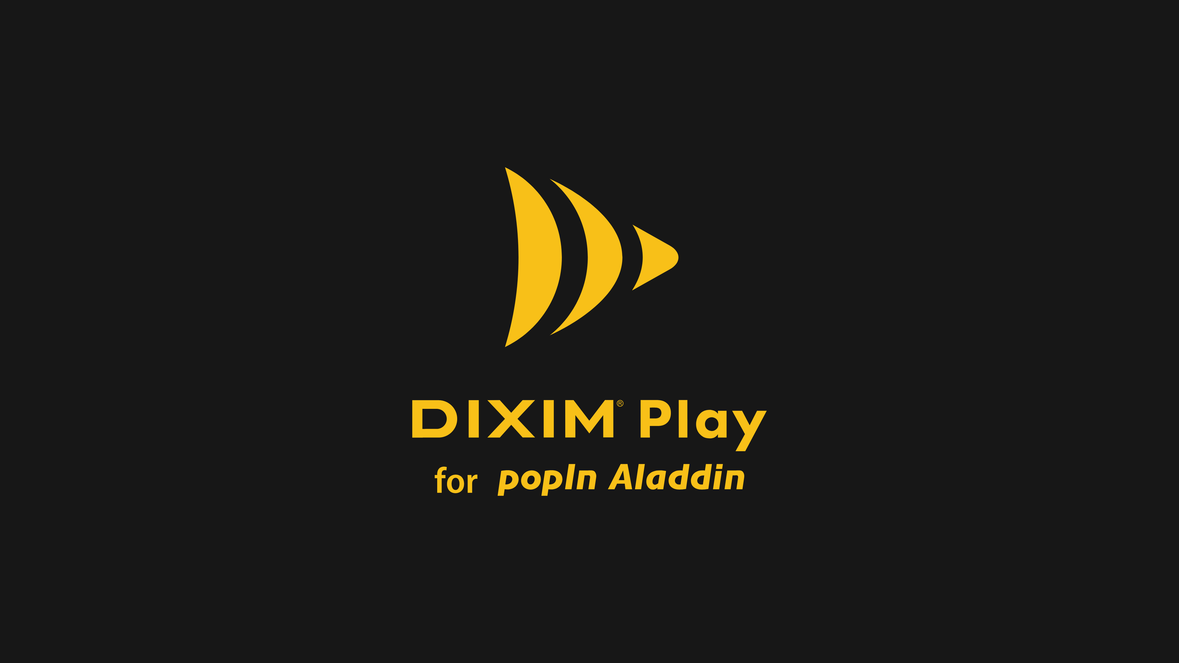 「DiXiM Play for popIn Aladdin」スプラッシュ画面