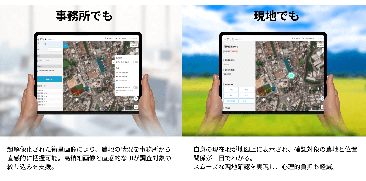 事務所でも、現地でも、使いやすさを追求したUI